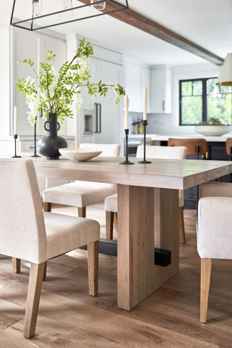 Transitional Farmhouse dining room and kitchen